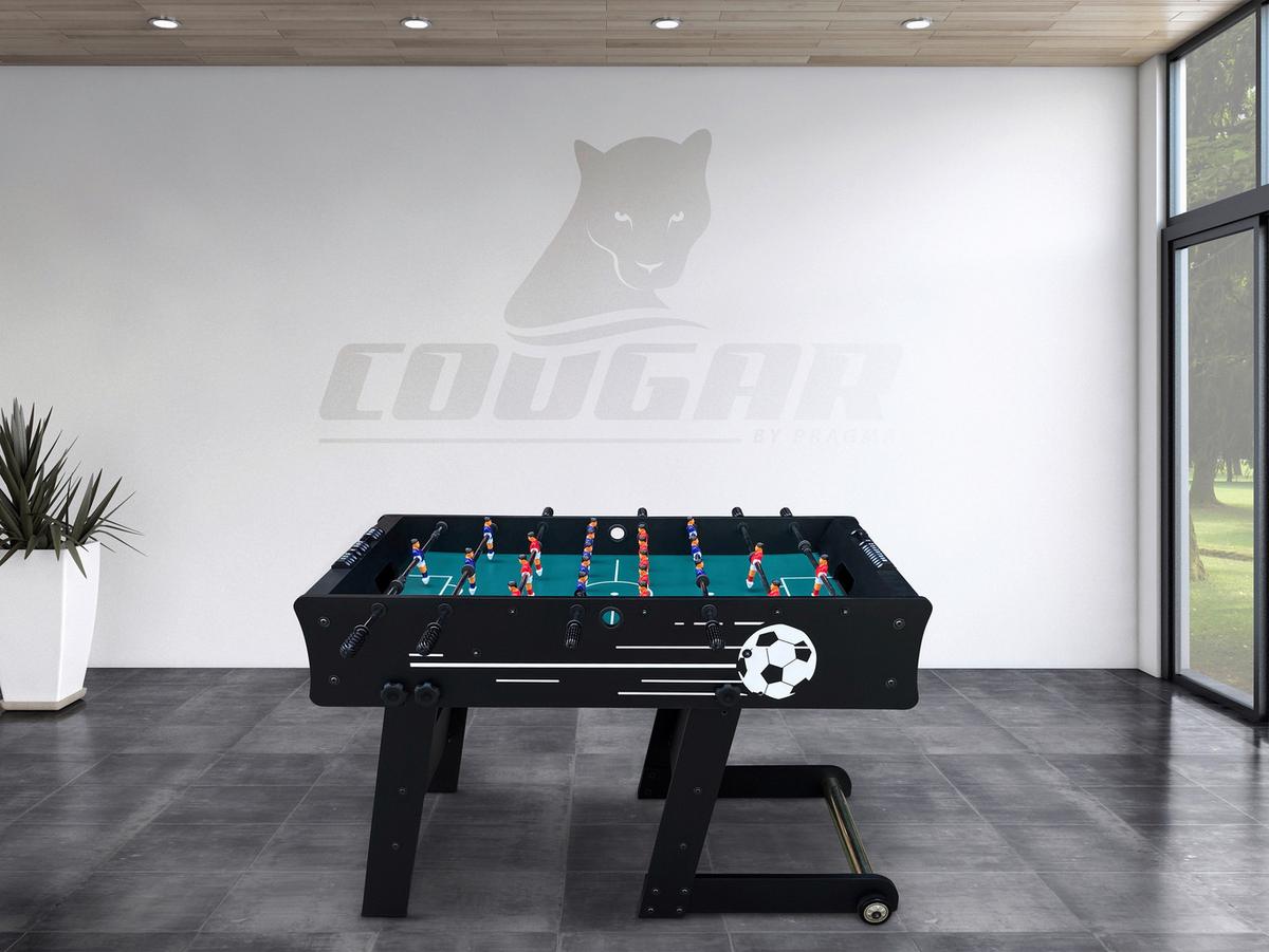 Tischfußball Holz Schwarz 2 Bälle, klappbar - Schwarz, KONVENTIONELL, Holz (61/81/122cm) - Ambia Garden
