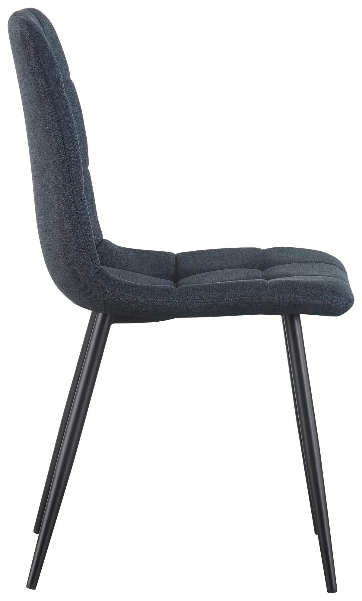 Vierfußstuhl Empoli Leinenoptik Grau, B: 44,5 cm - Schwarz/Grau, KONVENTIONELL, Holz/Textil (44,5/86/54,5cm) - Livetastic