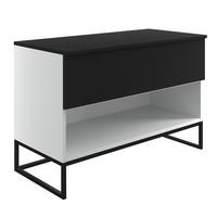 Lowboard Unit In Anthrazit/Weißmit 1 Lade - Anthrazit/Anthrazit Hochglanz, MODERN, Holzwerkstoff (91/61/42cm) - Ondega