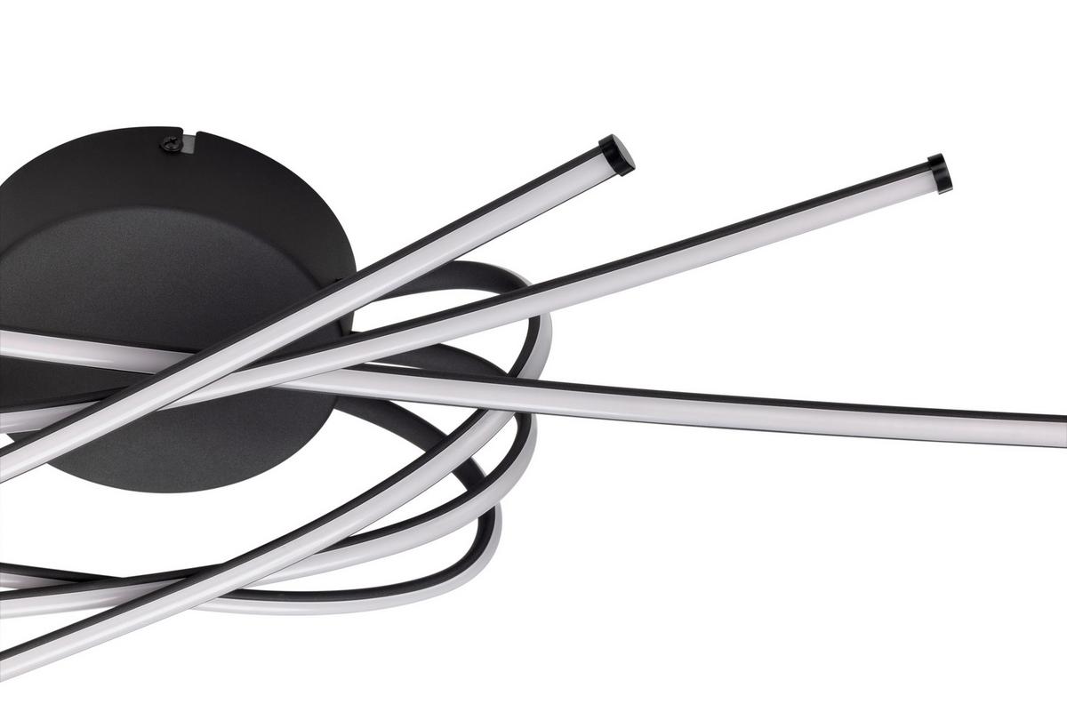 LED-Deckenleuchte Stral - Schwarz, MODERN, Kunststoff/Metall (65,5/31/14cm)