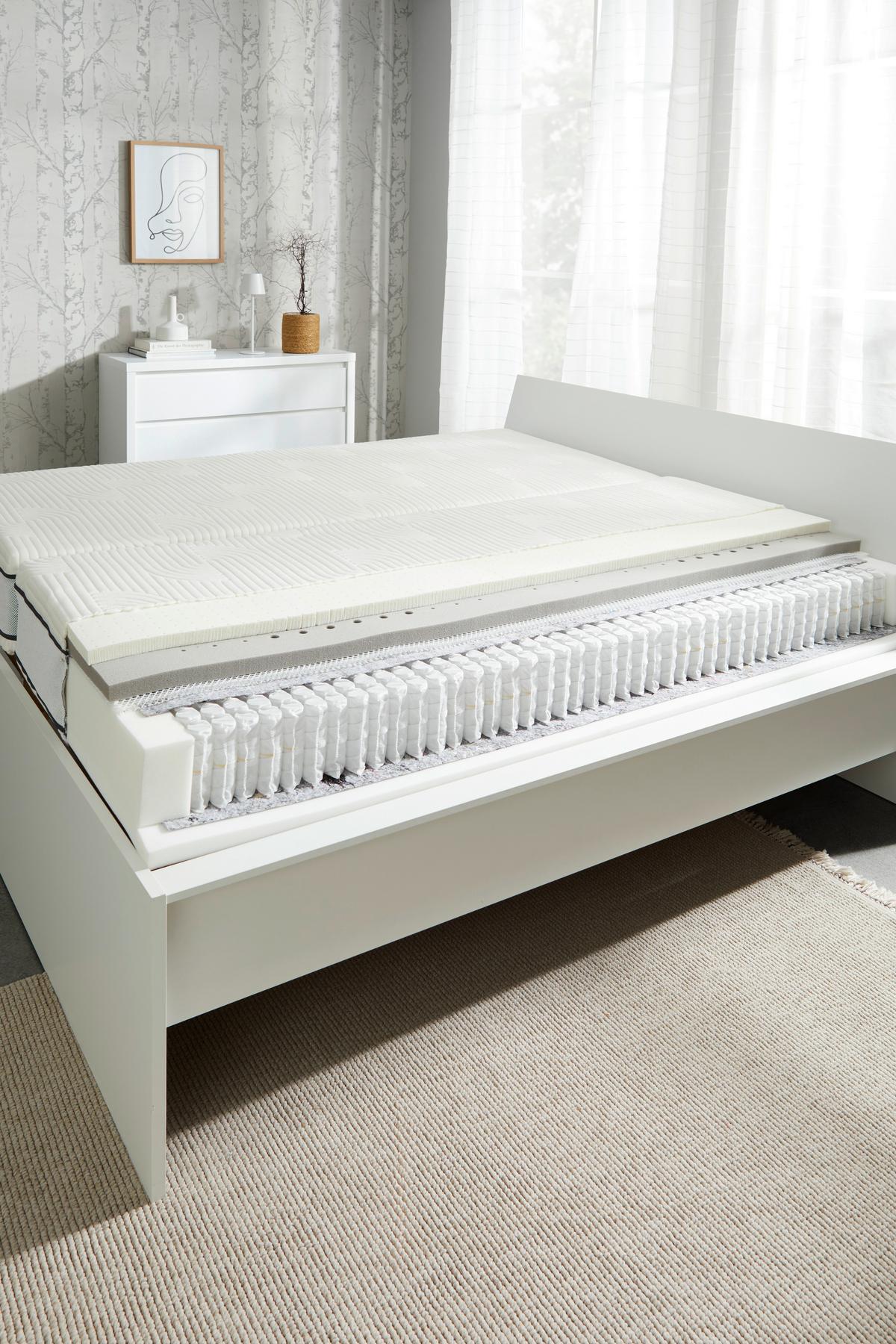 Latexmatratze Ozano 90x200cm, Extrafest - Weiß, Textil (90/200cm) - Sembella