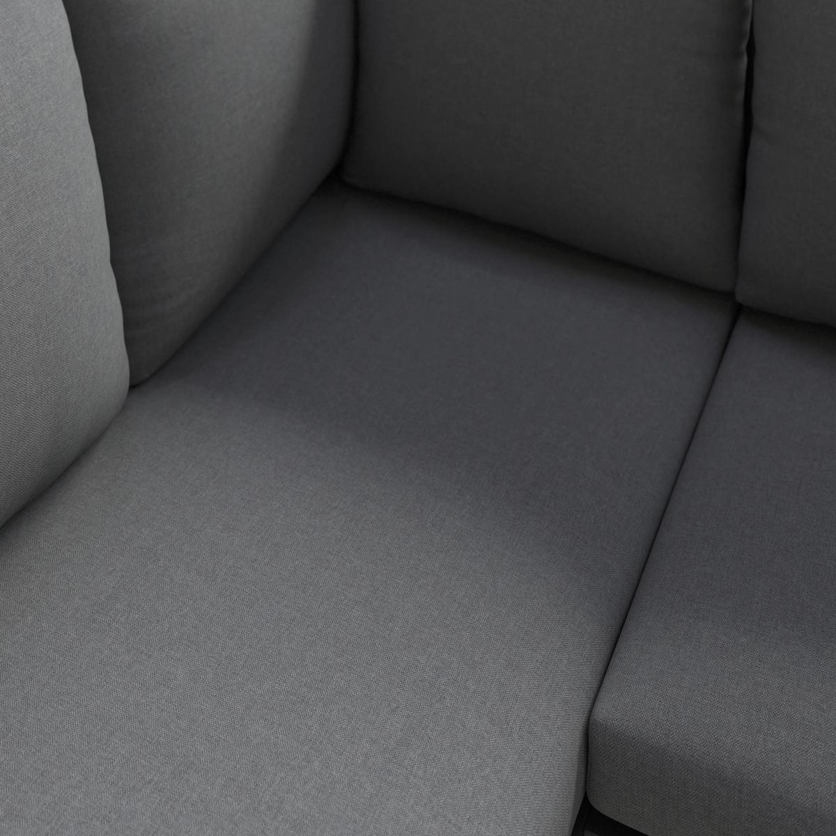 Loungegarnitur Kaunas - Dunkelgrau/Anthrazit, MODERN, Glas/Textil (183/241cm) - Beldano