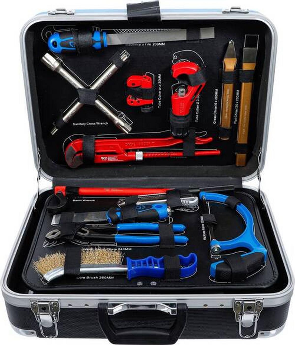 WERKZEUGKOFFER SANITÄR-WERKZEUGKOFFER - Blau/Schwarz, Basics (47,8/18,4/38,5cm)