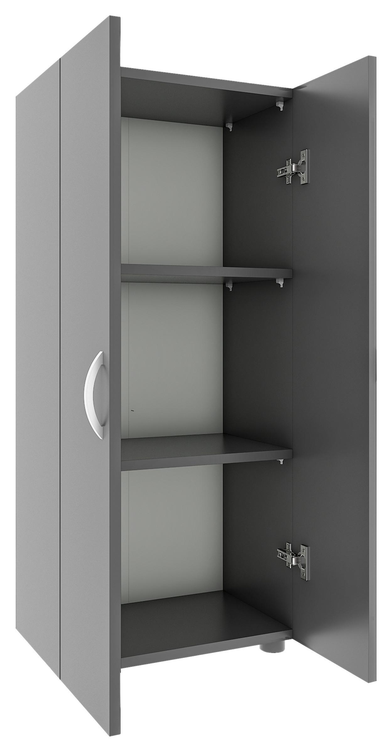 Aktenschrank Ulas 3 B: 49 Cm Stehend Anthrazit