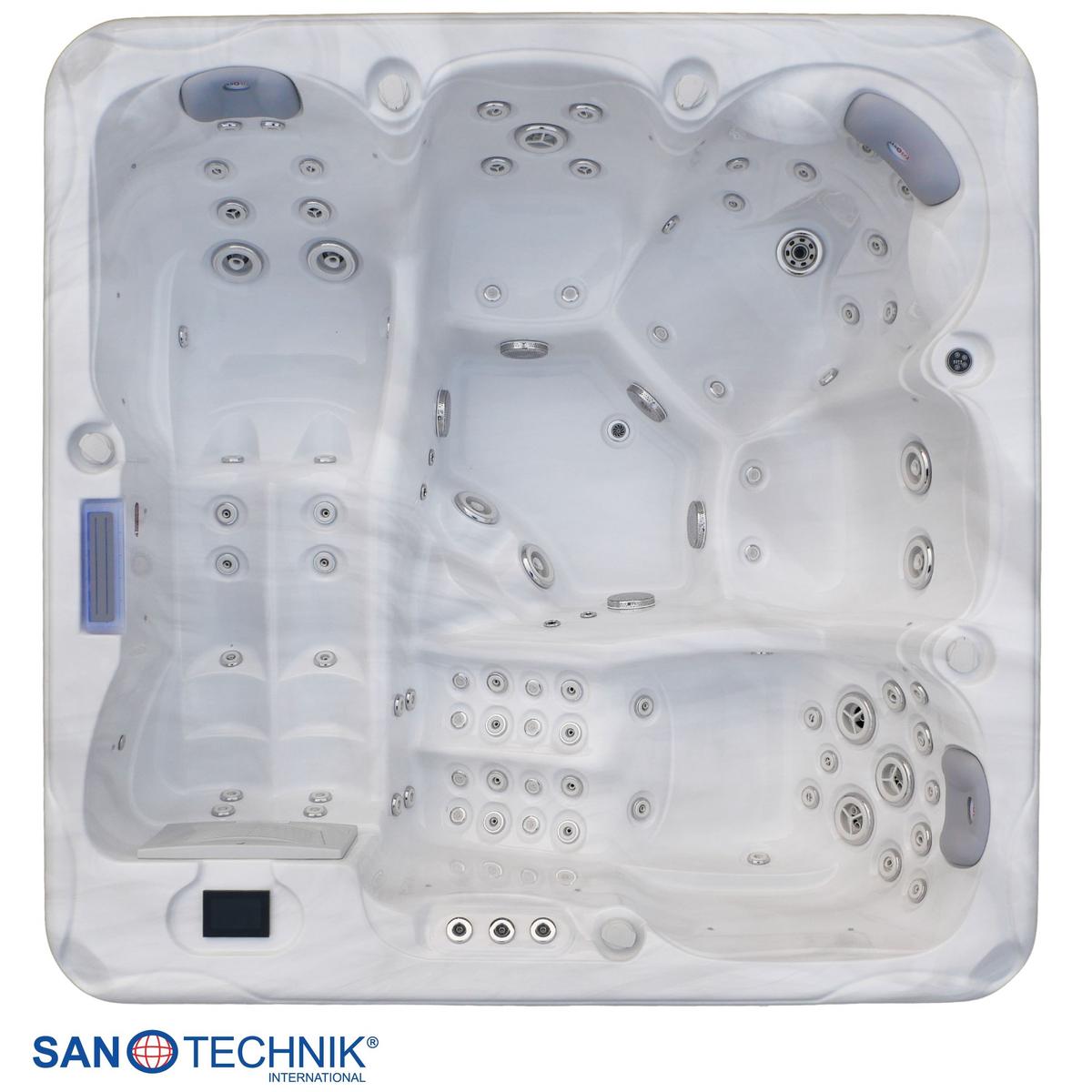 WHIRLPOOL Lucca Grauweiß B: 220 cm - Grauweiß, KONVENTIONELL, Kunststoff (220/220/95cm) - Sanotechnik