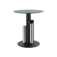 Beistelltisch mit Glasplatte rund Ontario, Grau/Silber - Silberfarben, MODERN, Glas/Metall (46/46/52cm) - Kayoom
