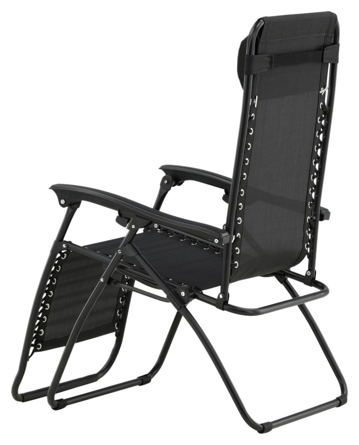 Garten-Relaxsessel Melker - Schwarz, KONVENTIONELL, Kunststoff/Textil (68/112/90cm) - Gardenson