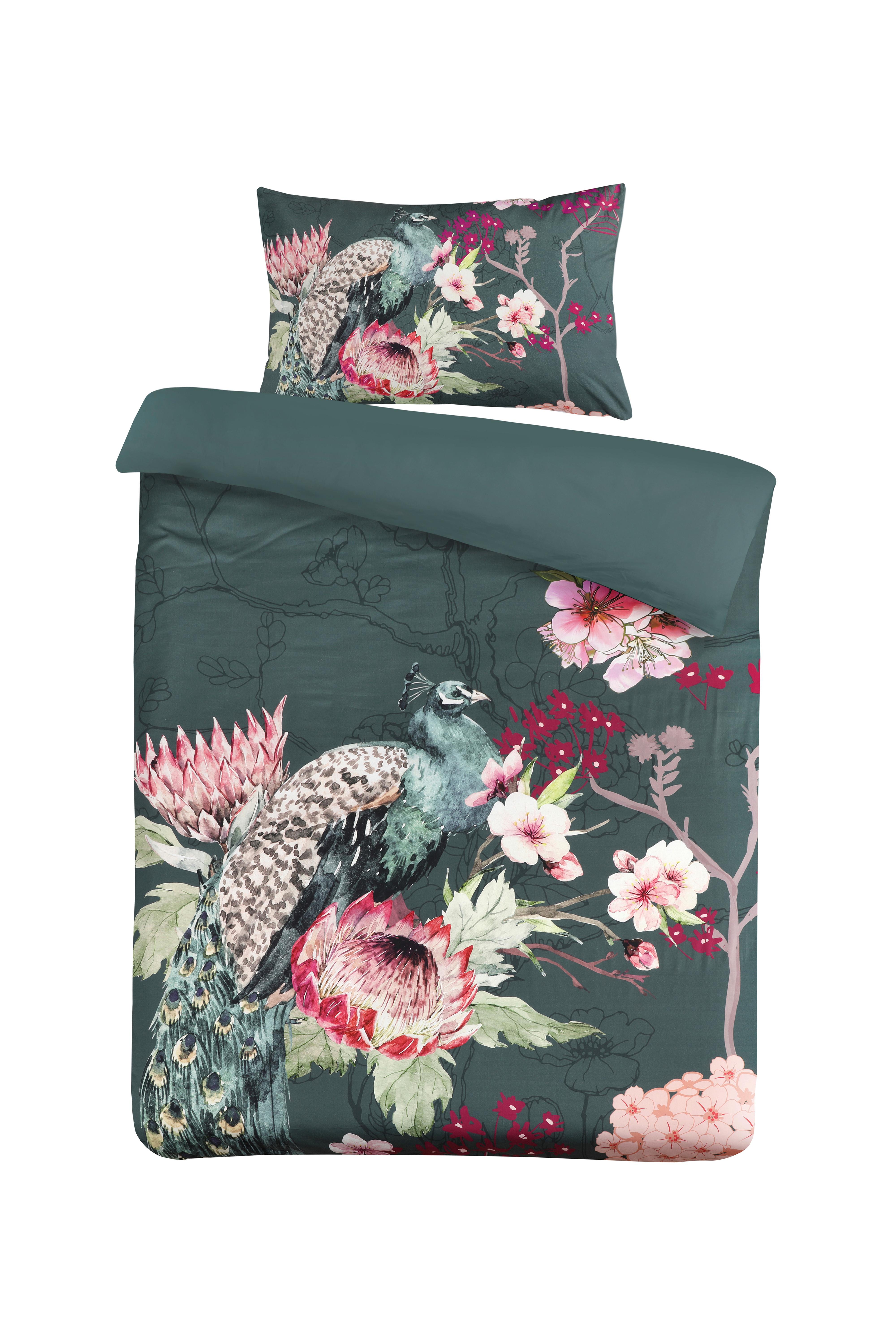 POSTEĽNÁ BIELIZEŇ BLOSSOM125-FRMULTI/GRÜN140X200 - viacfarebná, Basics, textil (140/200cm) - Kayoom