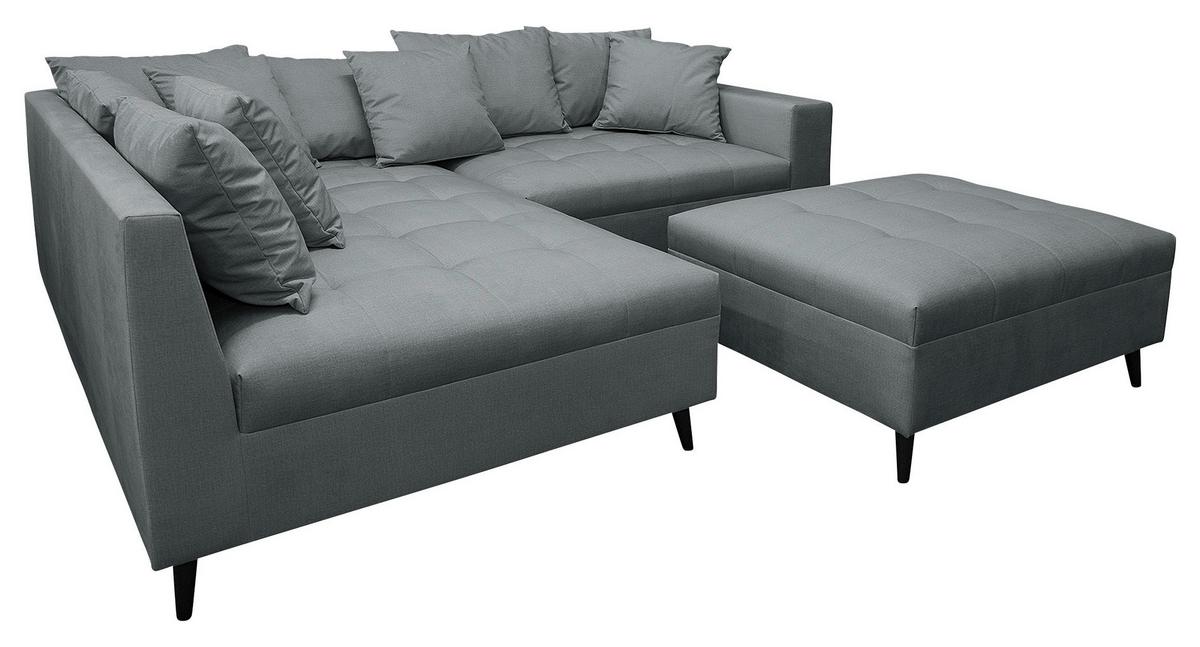 Ecksofa Pruno Dunkelgrau S: 174x247 Cm - Dunkelgrau/Schwarz, Design, Textil (174/247cm) - MID.YOU
