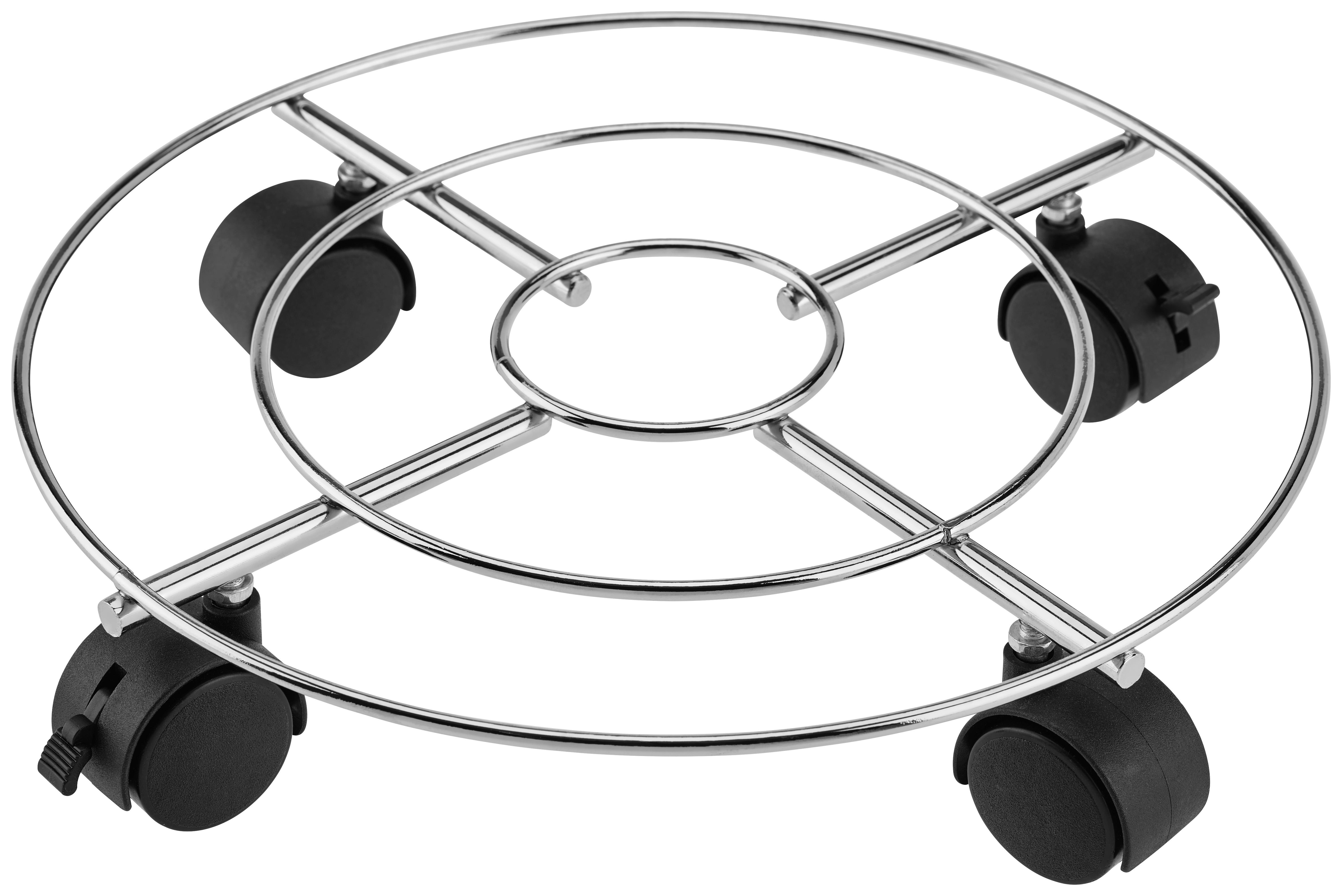 Pflanzenroller Metall/kunstst. Schwarz/silber Ø 30 Cm - Silberfarben/Schwarz, KONVENTIONELL, Kunststoff/Metall (30/6,5cm) - Luca Bessoni