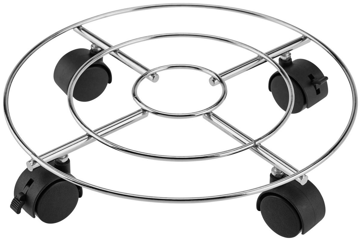 Pflanzenroller Metall/Kunstst. Schwarz/Silber Ø 30 cm - Silberfarben/Schwarz, KONVENTIONELL, Kunststoff/Metall (30/6,5cm) - Luca Bessoni