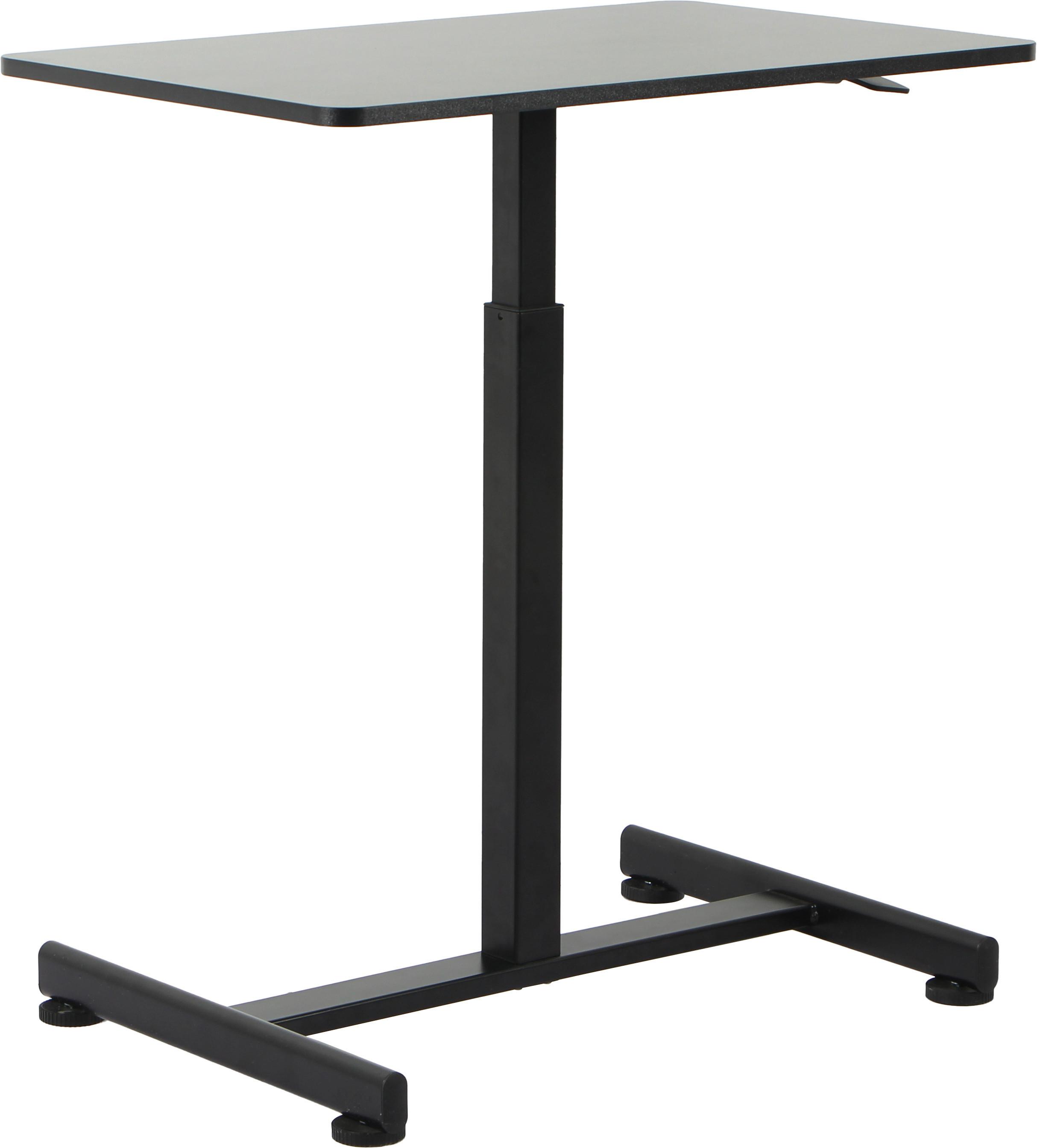 PÍSACÍ STÔL DANNY - čierna, Modern, kov/kompozitné drevo (75/48/75-110cm) - Mömax