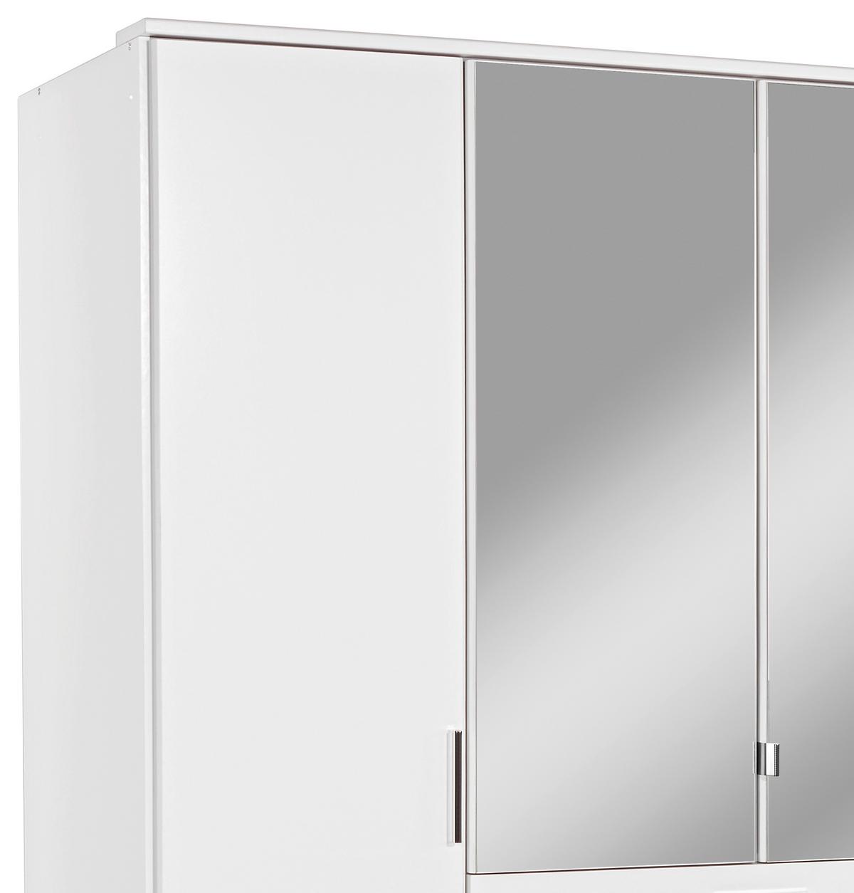 Kleiderschrank Mit Spiegel 180cm Aachen, Alpinweiß - Weiß, KONVENTIONELL, Holzwerkstoff (180/198/58cm)
