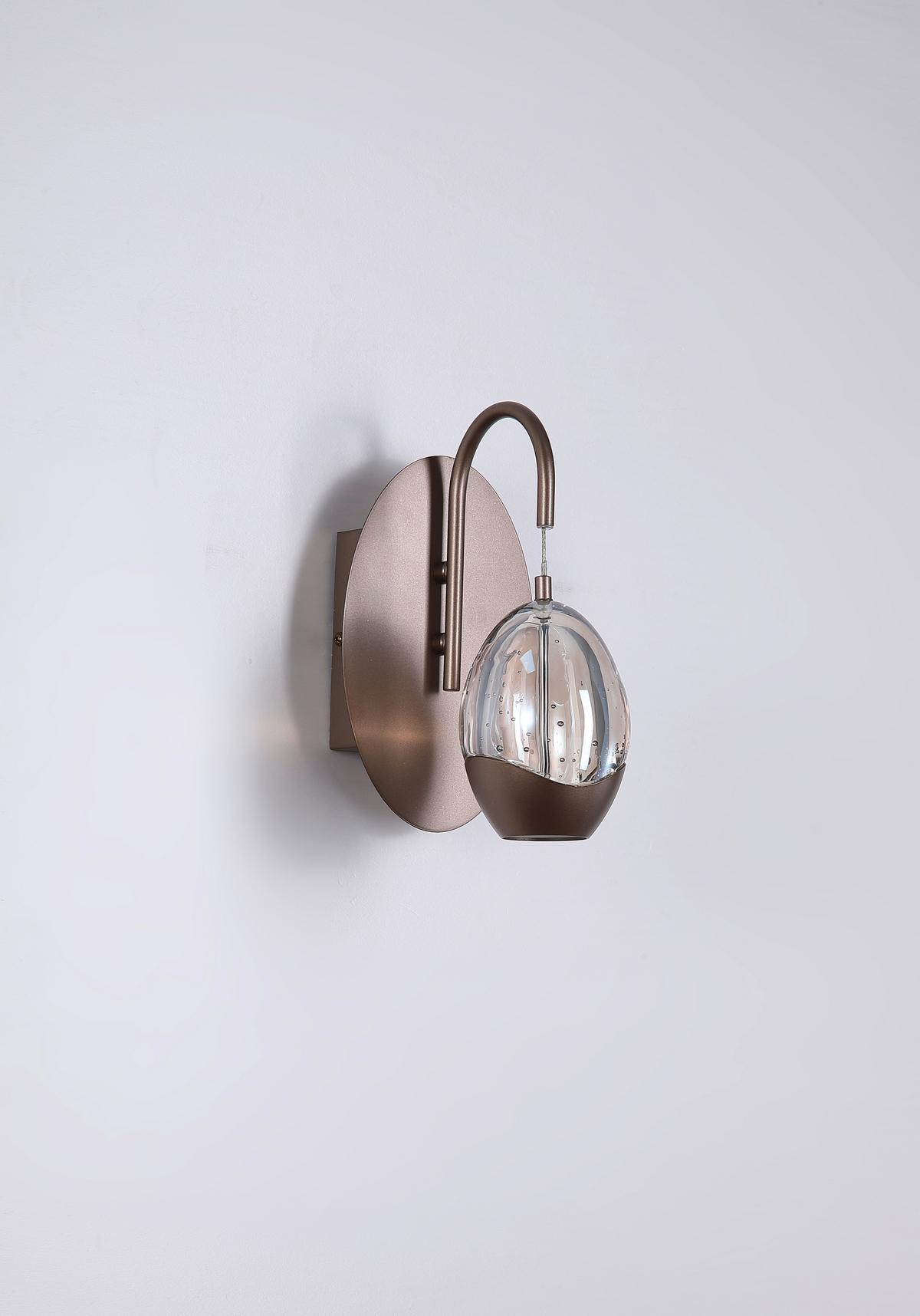 LED-Wandleuchte Charm Champagner Beige Transparent - Champagner/Transparent, Trend, Glas/Metall (25,5/13/19cm)