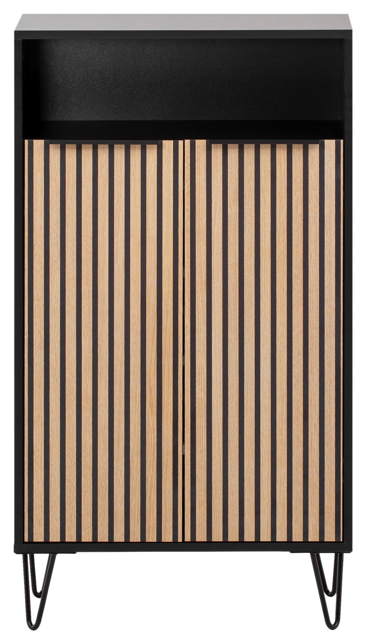 Schuhschrank Schuhschrank Hank - Eichefarben/Schwarz, Design, Holzwerkstoff (60,2/107,9/33,05cm) - MID.YOU