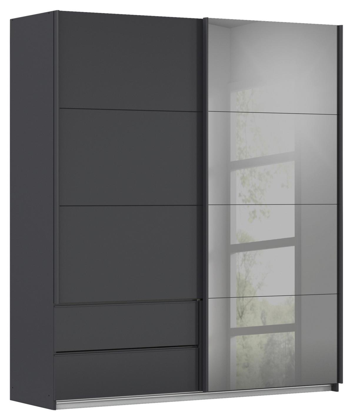 Schwebetürenschrank Karpo - Grau, KONVENTIONELL, Holzwerkstoff (181/210/62cm)