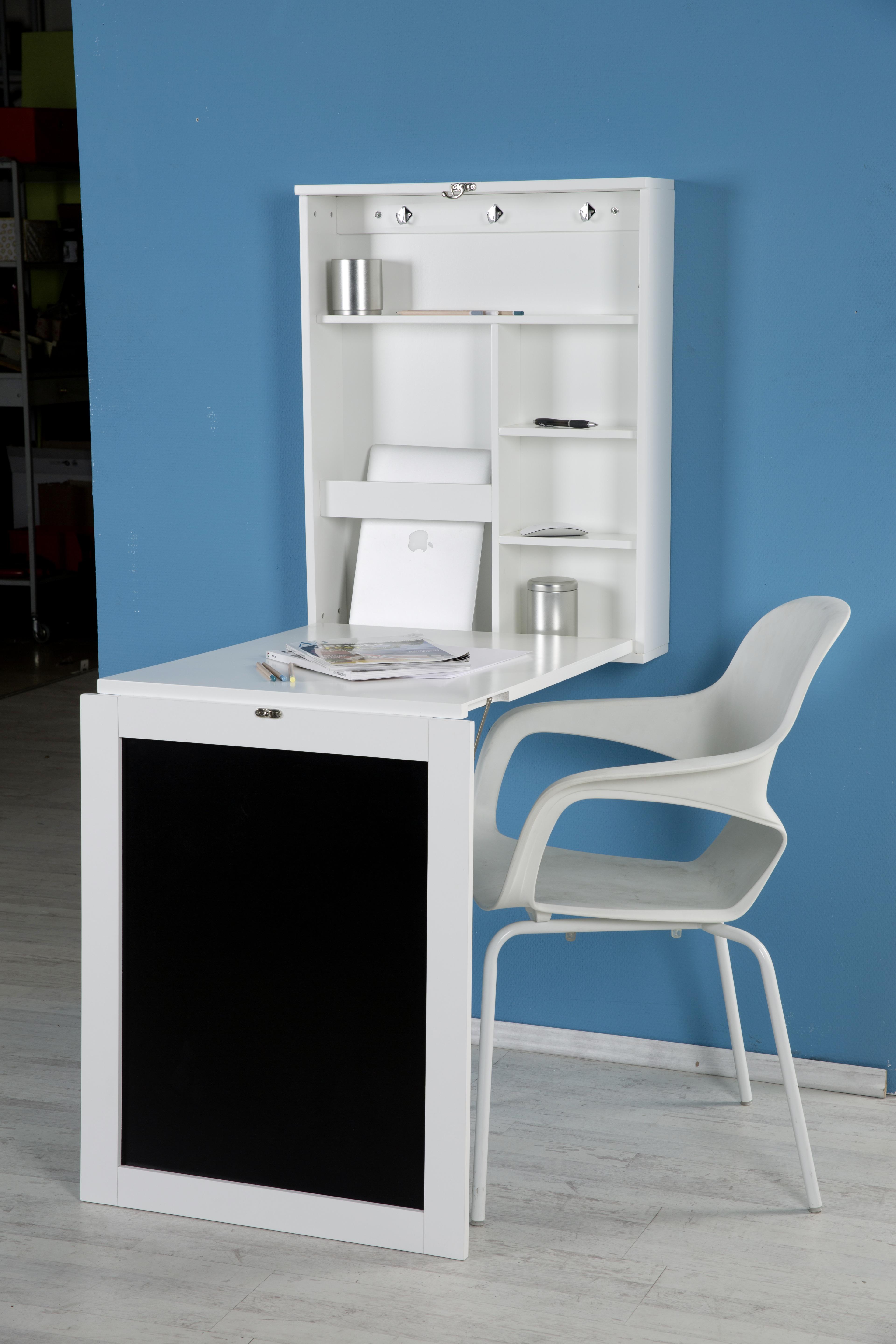 Schreibtisch B 75,5cm H 149cm York Weiß - Weiß, KONVENTIONELL, Holzwerkstoff (75,5/149/60cm) - MID.YOU