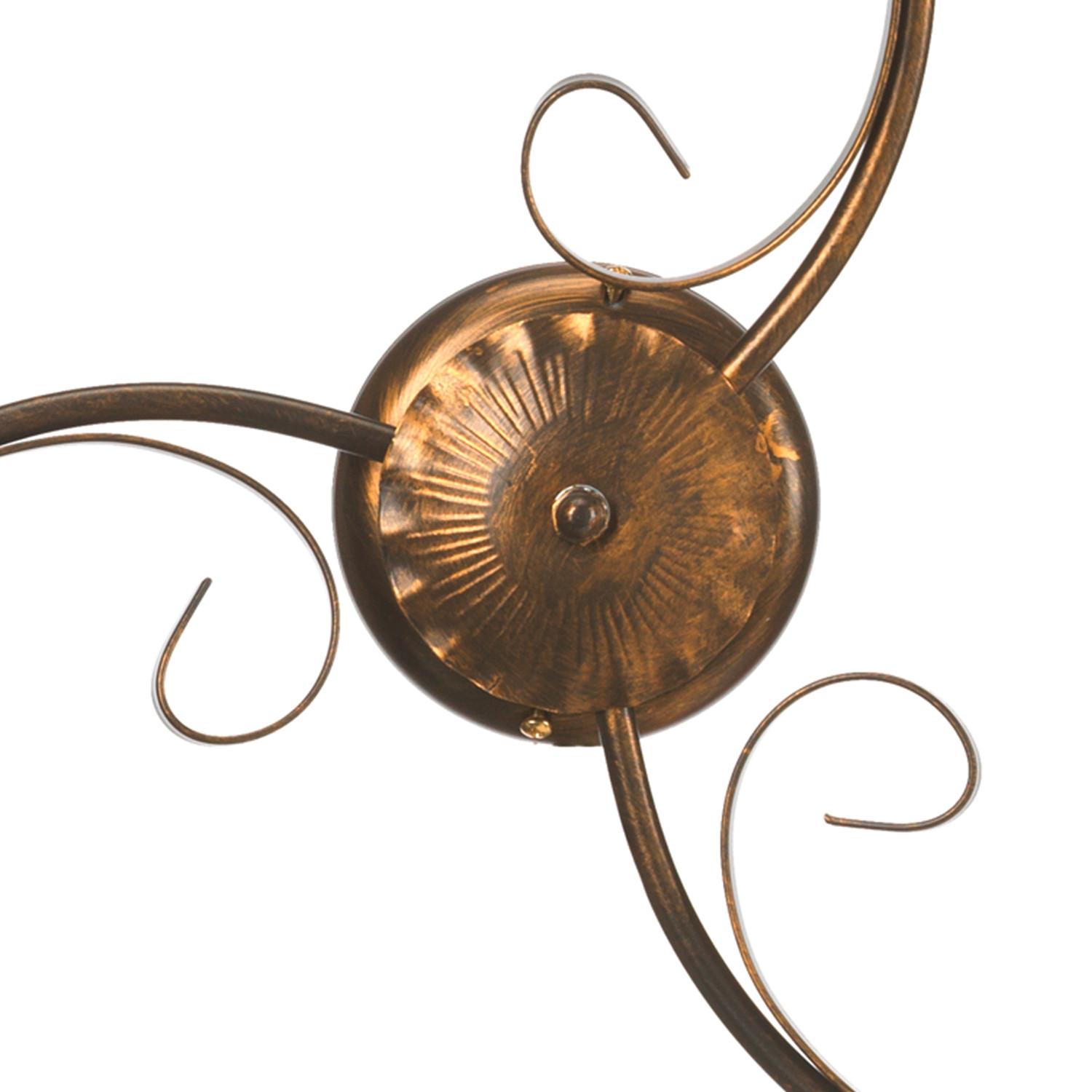 Deckenleuchte Odino Bronzefarben D: 60 cm - Bronzefarben, KONVENTIONELL, Glas/Metall (60/15cm)