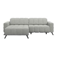 Ecksofa Milano Microfaser hellgrau, B: 178 cm - Hellgrau/Schwarz, MODERN, Holz/Textil (178/256cm) - Luca Bessoni