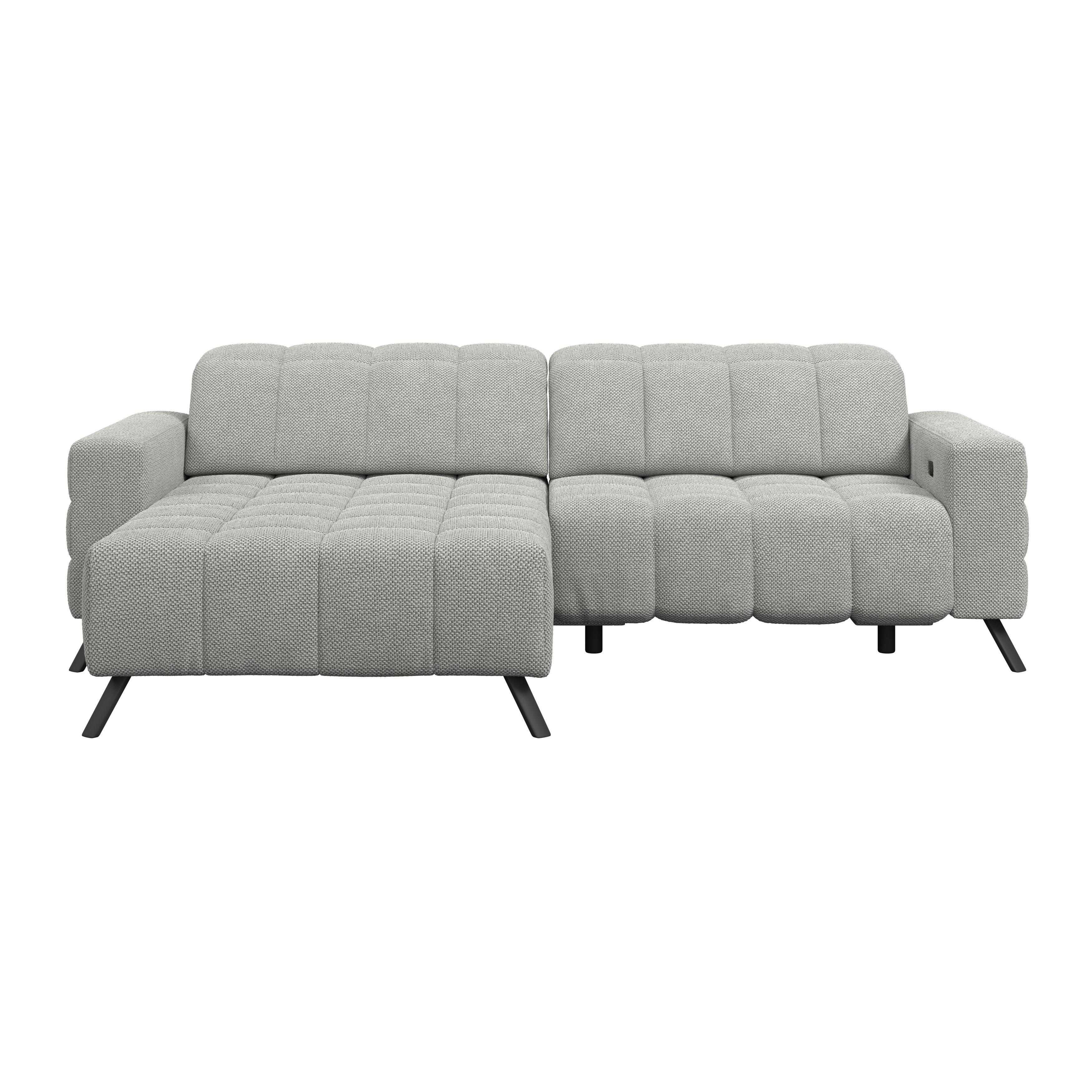 Ecksofa Milano Microfaser hellgrau, B: 178 cm