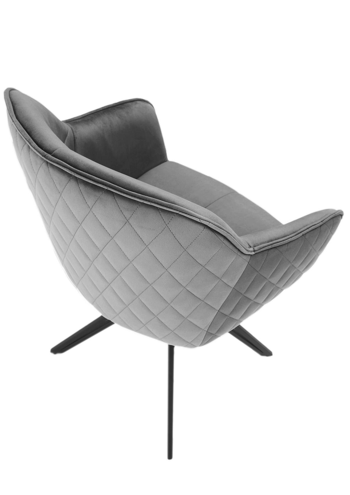 Židle s područkami EMMA, sivá - šedá/černá, Moderní, kov/textil (59/82/62cm) - MID.YOU