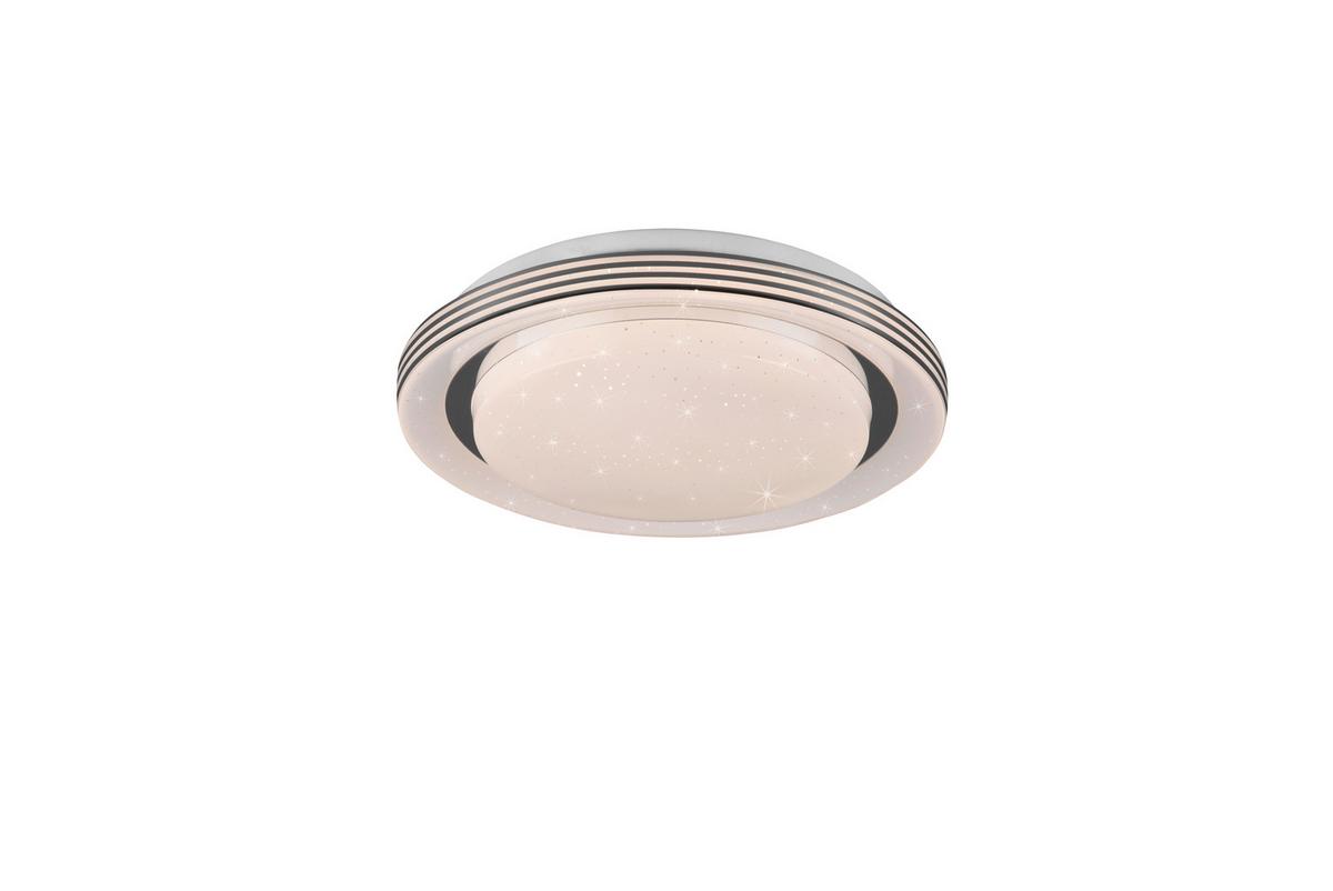 Led-deckenleuchte Atria Ø 27 Cm Mit Sternenhimmel - Weiß, Design, Kunststoff (27/7cm)