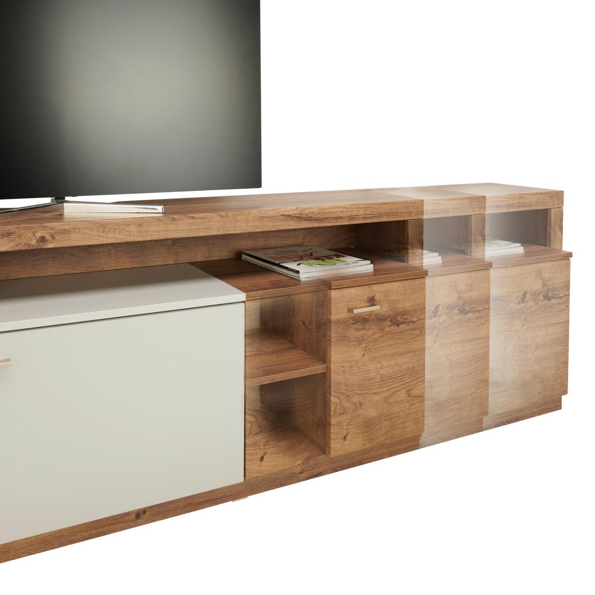 Tv-element Arian B: 175-261,2 Cm Eiche Dekor/hellgrau - Eichefarben/Hellgrau, MODERN, Holzwerkstoff (175-261,2/63,6/37,2cm)