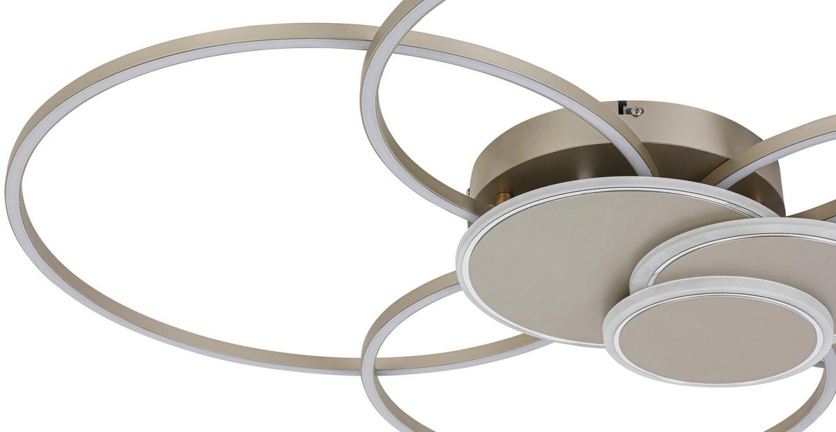 LED-Deckenleuchte Chiara - Chromfarben/Champagner, Basics, Kunststoff/Metall (91/81/9,5cm) - Luca Bessoni