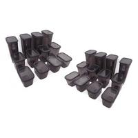 Vorratsdosen 24-Teilig Versch. Größen, Kunststoff Anthrazit - Anthrazit, Basics, Kunststoff - P & B