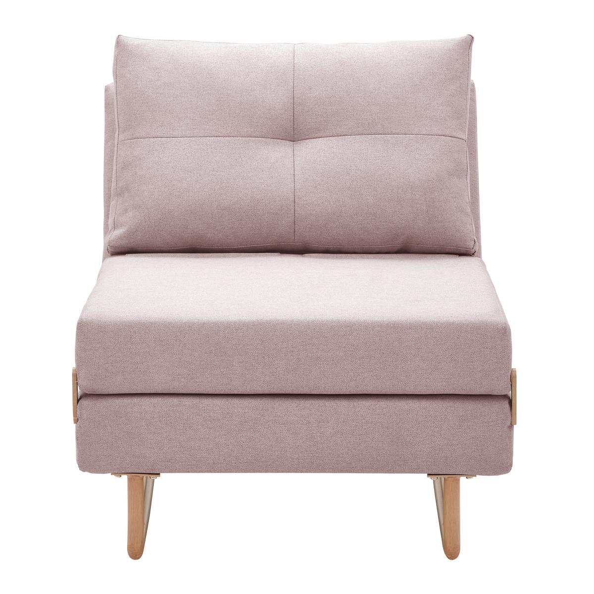 Rozkladacia pohovka Malic - ružová - ružová/farba duba, Modern, kov/textil (80/84/90cm) - Bessagi Home