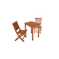 Gartengarnitur 3--teilig aus Eukalyptusholz - Eukalyptusholzfarben, Basics, Holz - Gardenson
