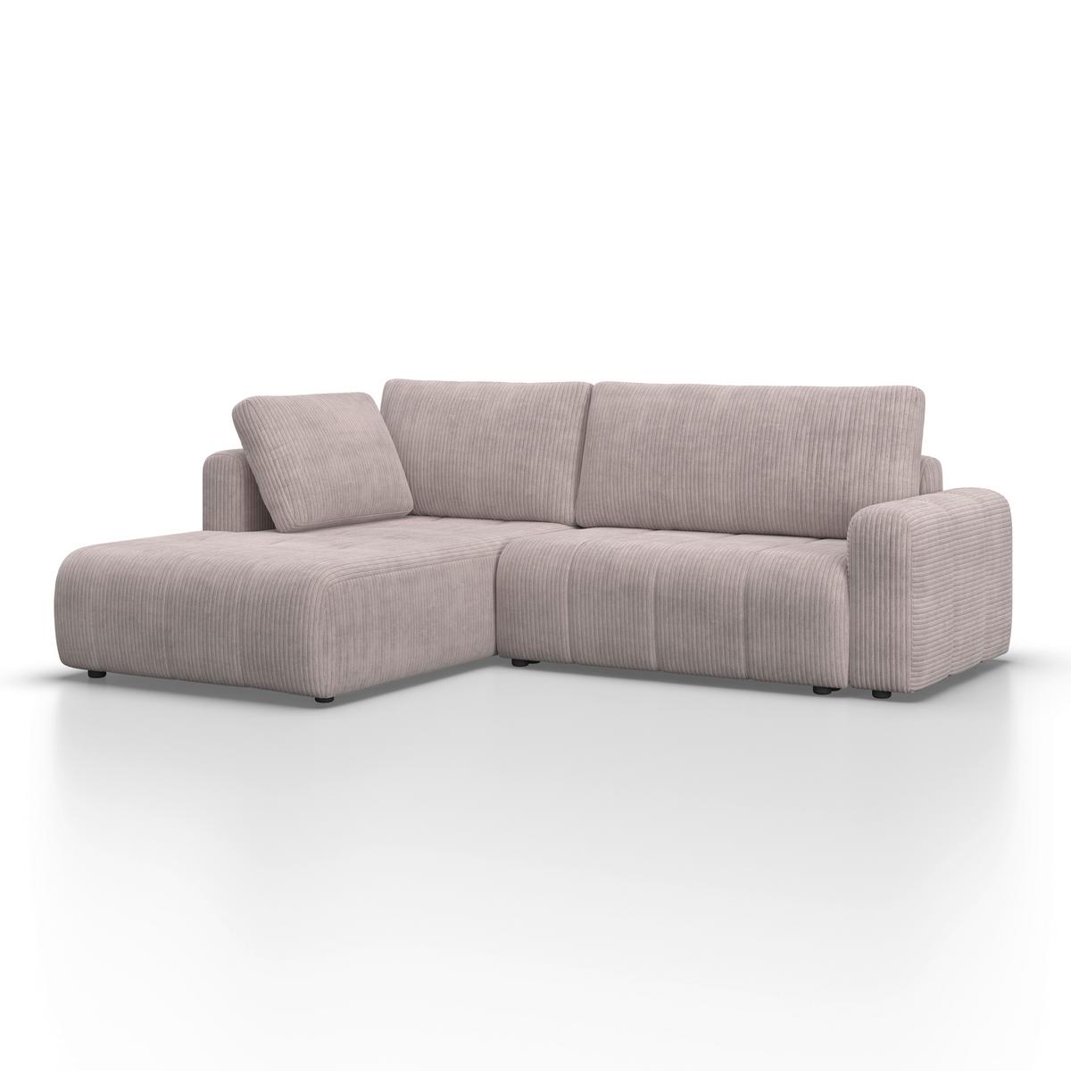 Sedací souprava GIA, levá světle šedá - černá/světle šedá, Moderní, dřevo/textil (261/94/197cm) - Bessagi Home