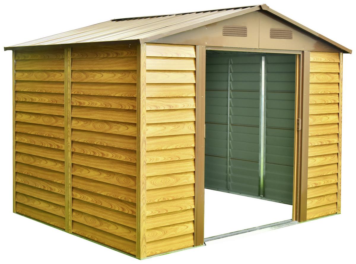 Gerätehaus Ohne Boden 278x215x323 - Hellbraun, Basics, Metall (278/215/323cm)
