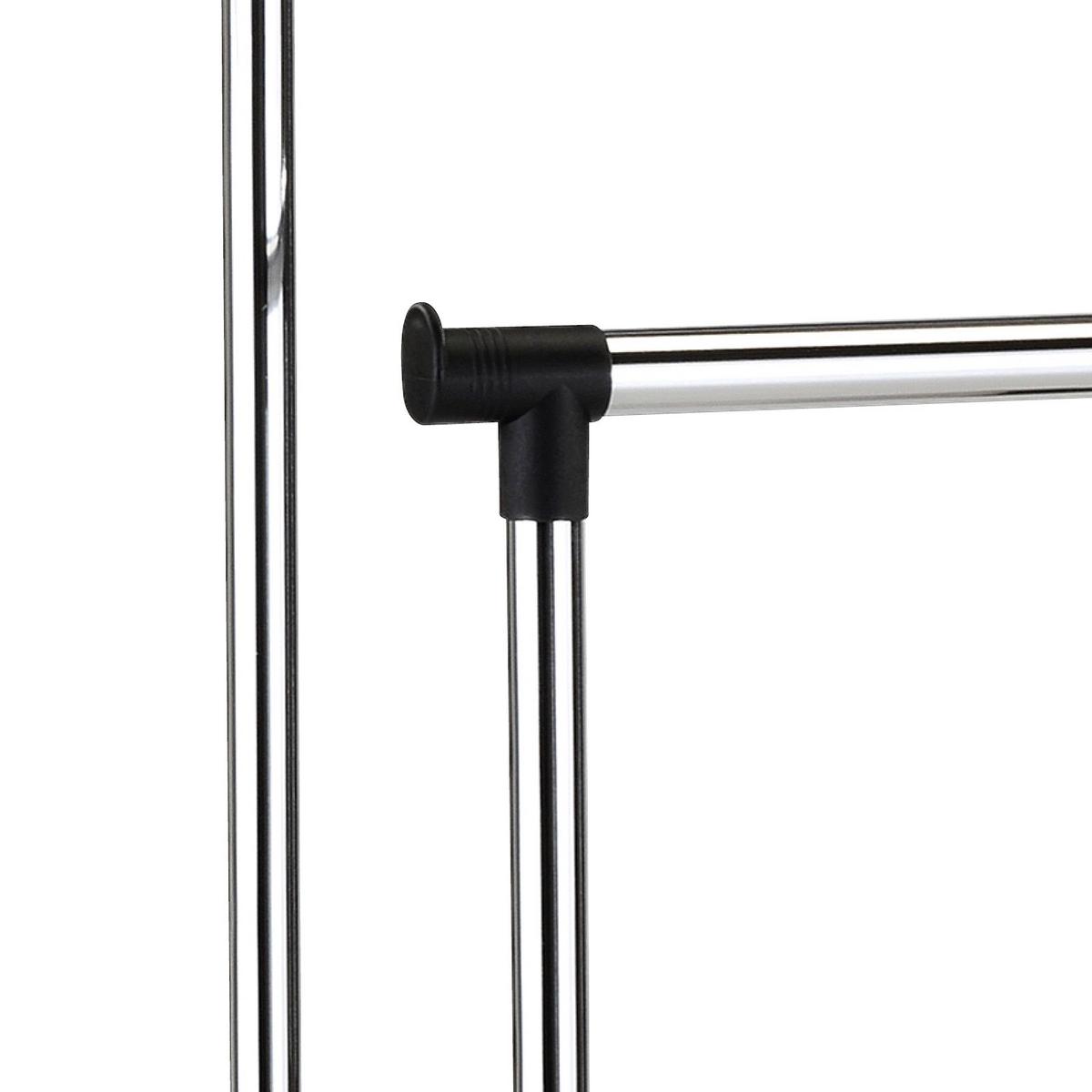 Kleiderwagen 84x94x44 Cm Höhenverstellbar - Chromfarben/Schwarz, MODERN, Kunststoff/Metall (84/94-168/44cm)