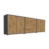 Sideboard Mailand5b:237cmeiche/Anthrazit - Anthrazit/Schwarz, MODERN, Holzwerkstoff (237/73/33cm) - MID.YOU