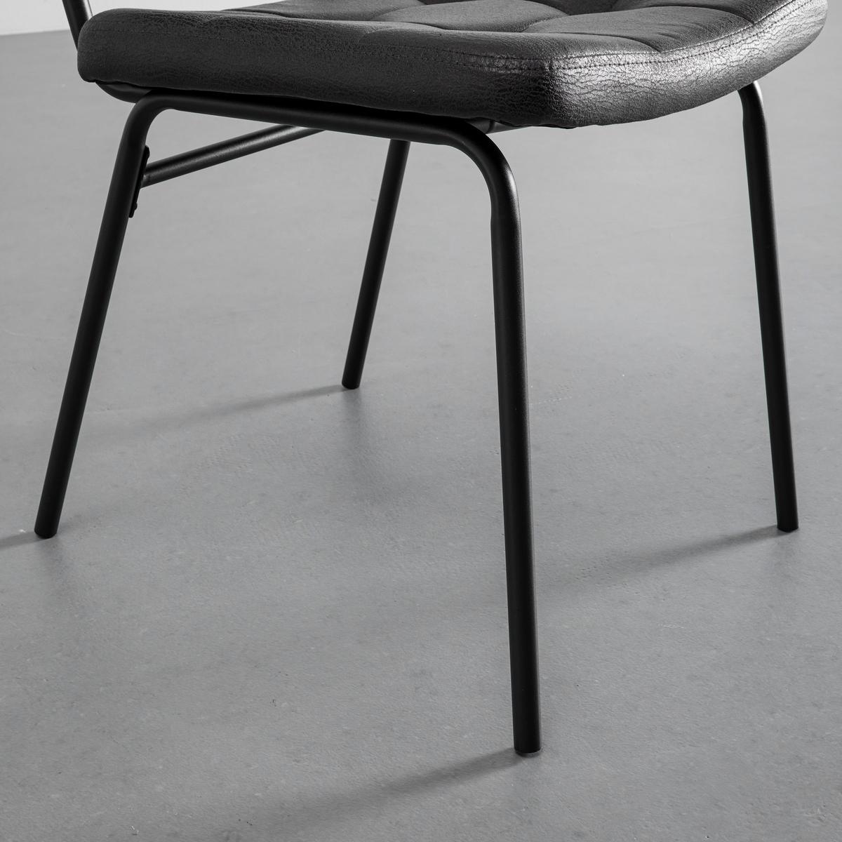 Sada židlí VALENTIN - černá/tmavě šedá, Moderní, kov/textil (44/80/59cm) - Bessagi Home