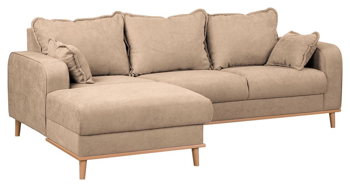 Ecksofa Beata Beige S: 150x230 cm - Wengefarben/Beige, Design, Textil (150/230cm) - Livetastic