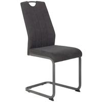 Schwingstuhl Christina Ii Lederlook Anthrazit Gepolstert - Anthrazit/Grau, KONVENTIONELL, Textil/Metall (43/98/58cm)