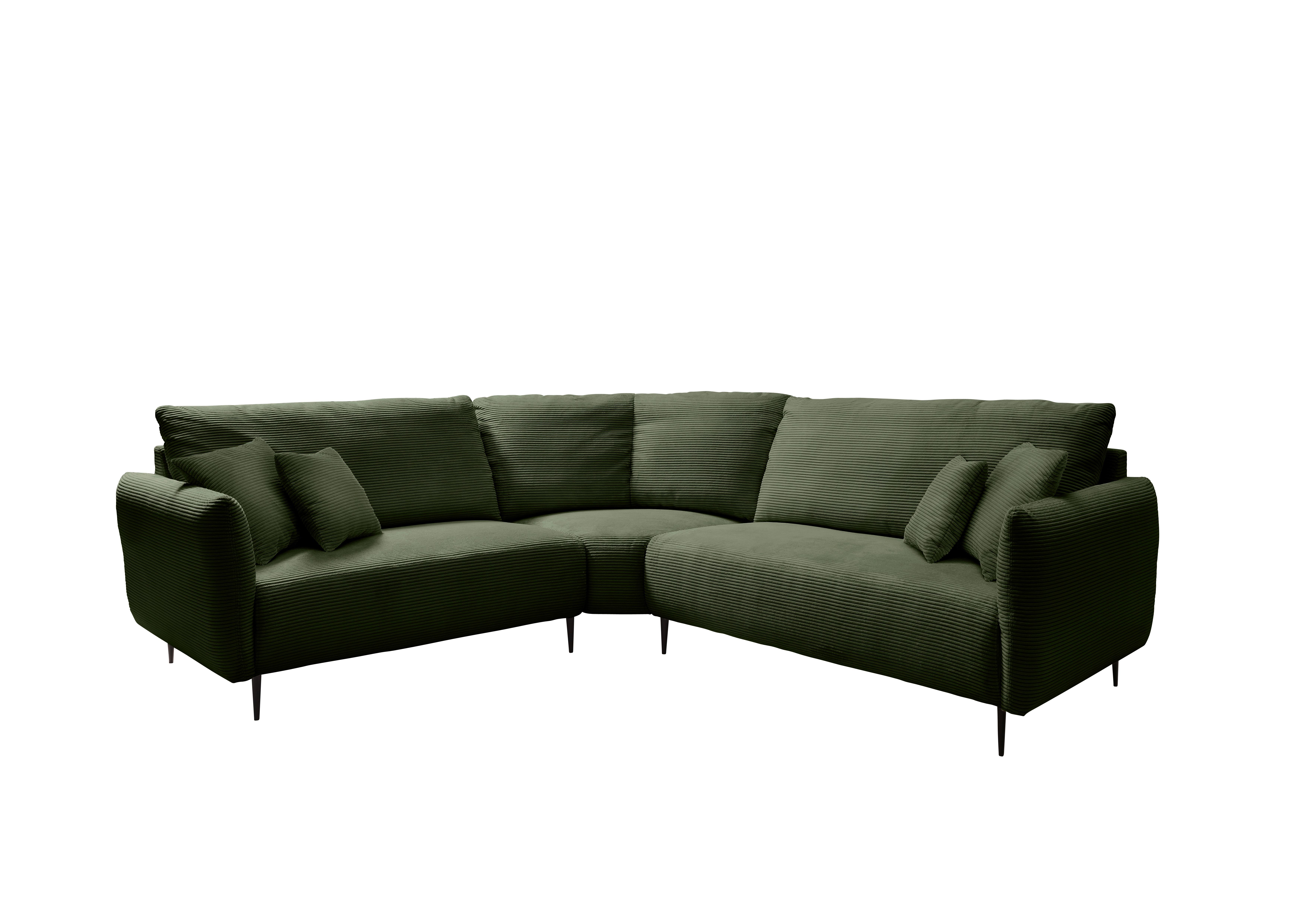 Ecksofa Vanilla Dunkelgrün S: 256x256 cm - Dunkelgrün/Schwarz, Design, Textil (256/256cm) - Livetastic