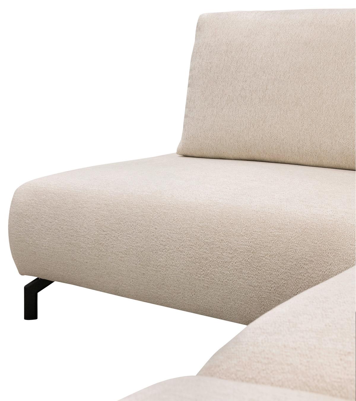 Rohová sedačka VENI, ľavá, béžová žinylka - černá/béžová, Moderní, kov/textil (210/272cm)