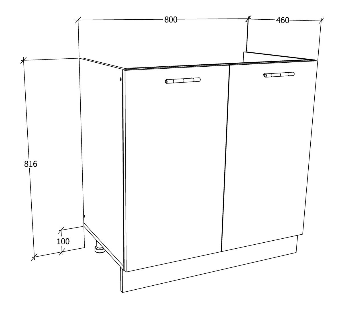 Waschbeckenunterschrank Esilo B: 80 cm Weiß - Weiß, KONVENTIONELL, Holzwerkstoff (80/82/46cm) - MID.YOU