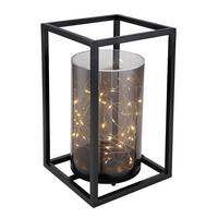 Solarleuchte Grau/Schwarz 33817 H: 28 cm - Schwarz/Grau, Basics, Kunststoff/Metall (17/17/28cm) - Globo