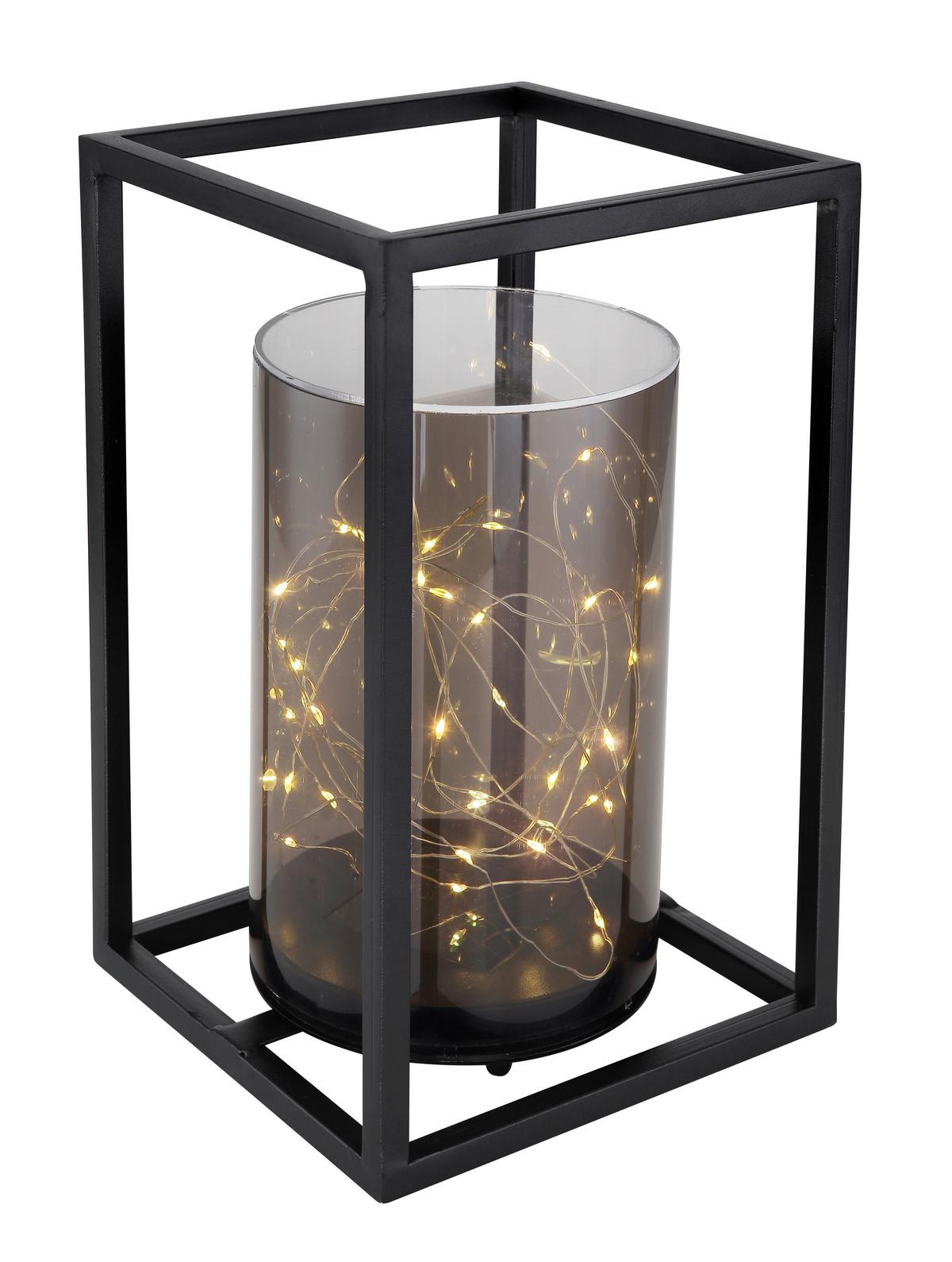 Solarleuchte Grau/Schwarz 33817 H: 28 cm - Schwarz/Grau, Basics, Kunststoff/Metall (17/17/28cm) - Globo