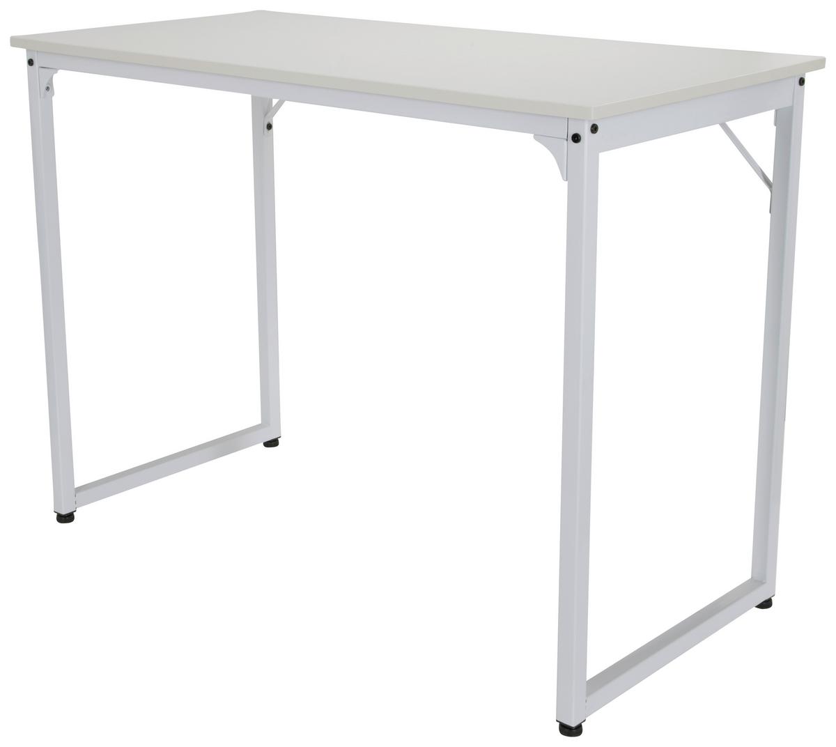 Schreibtisch Workspace I Weiß - Weiß, Basics, Holzwerkstoff/Metall (120/50/74cm) - MID.YOU