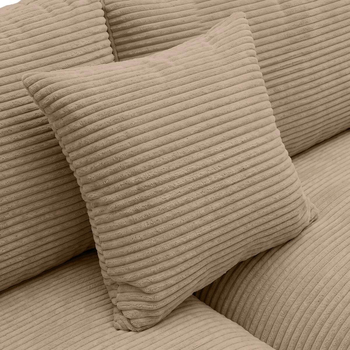 Rohová sedačka PEDRO, pravá, karamelový manšestr - černá/karamel, Moderní, textil/plast (300/190cm) - Mömax