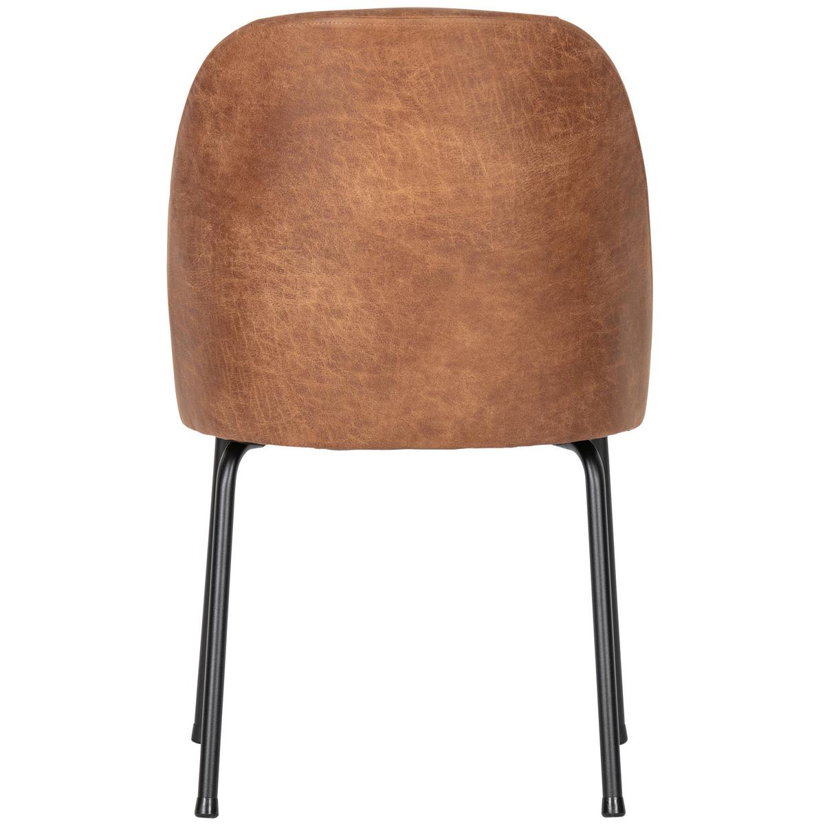 Stuhl-Set Vogue Cognac B: 50cm - Cognac/Schwarz, MODERN, Leder/Textil (50/83/57cm) - Livetastic