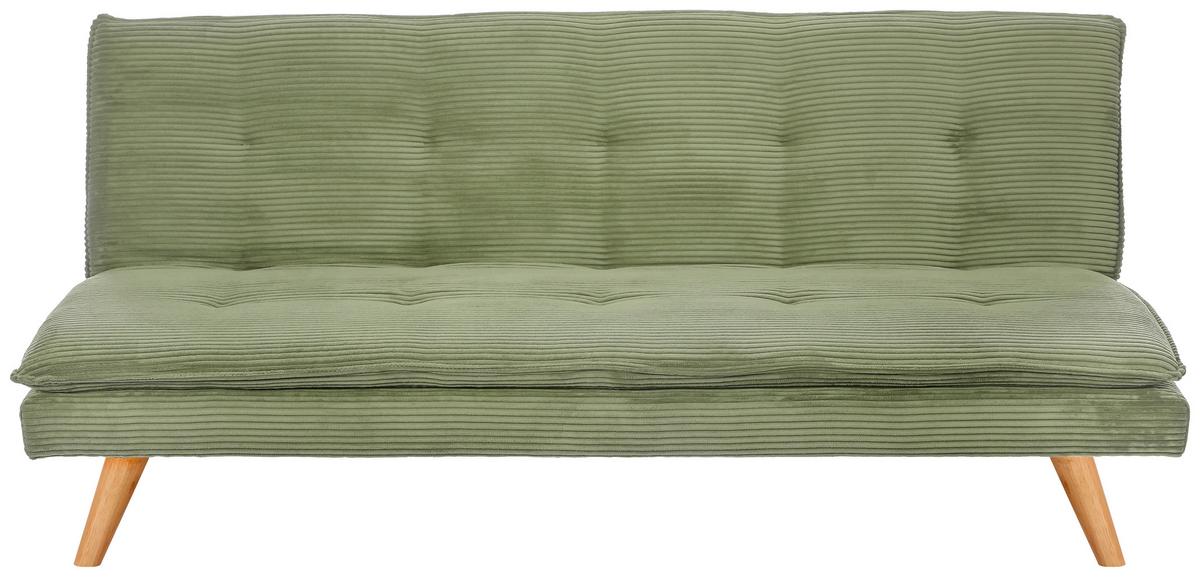 Schlafsofa Passau Grün B: 181 Cm - Schwarz/Naturfarben, Basics, Holz/Textil (181/77cm) - P & B