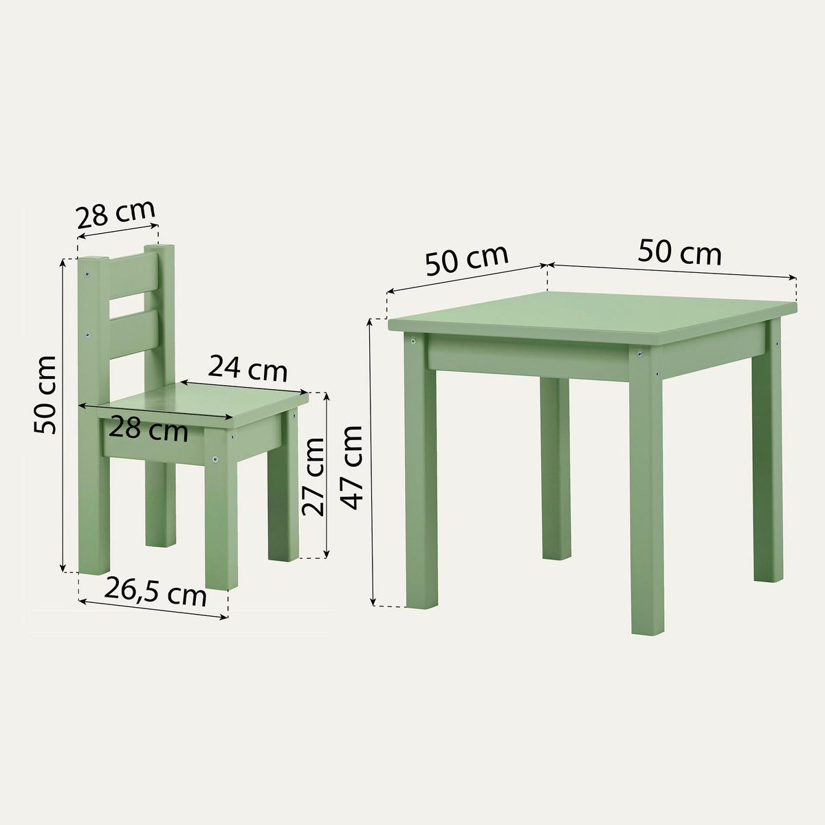 Kindersitzgruppe Bunde Mads Pastellgrün - Pastellgrün, MODERN, Holz - MID.YOU