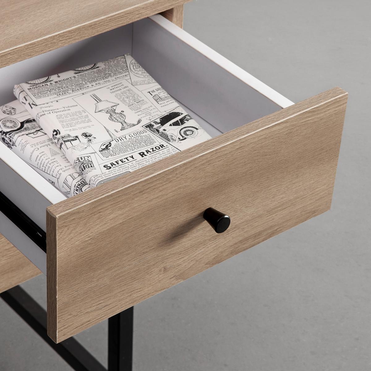 Psací stůl DONETTA 120 x 60 cm - černá/barvy vlašských ořechů, Moderní, kov/plast (120/60/75cm) - Bessagi Home