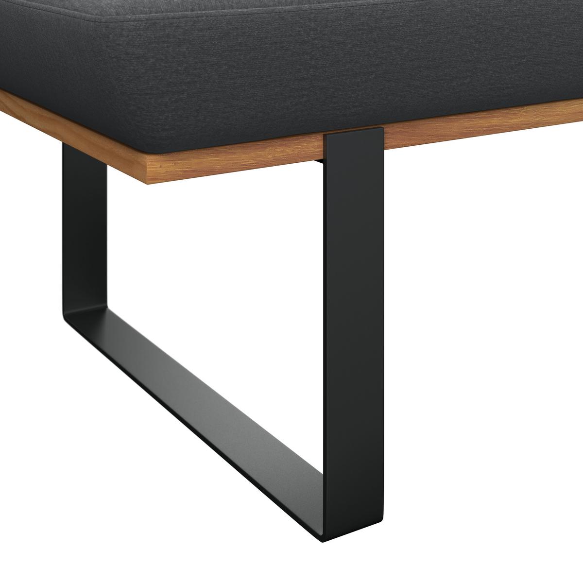Sitzbank Tristan Webstoff schwarz, B: 170cm - Schwarz, MODERN, Holz/Textil (170/48/90cm) - James Wood